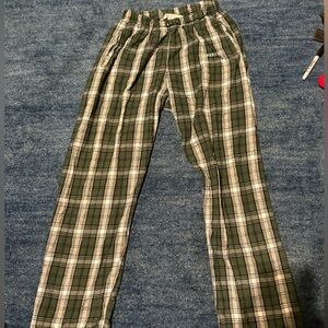GREEN AND GREY PAJAMA PANTS